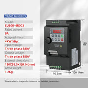 Charger l'image dans la visionneuse de galerie, Onduleur VFD 220V 380V 0,75/1,5/2,2/4/5,5KW pour moteur à onduleur de contrôleur de vitesse à fréquence variable triphasé