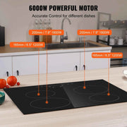 Bild in Galerie-Viewer laden, Amocart 2/4/5 Burners Built-in Induction Stove Top 12/24/30in Ceramic Glass Electric Cooktop For Household Commercial Cooking