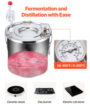 Load image into Gallery viewer, Amocart Alcohol Still 3 5 8Gal Stainless Steel Water Alcohol Distiller with Copper Coil Home Brewing Refining Fermentation Kit