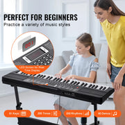 Bild in Galerie-Viewer laden, SucceBuy 61 Key Digital Keyboard Piano Electric Portable Piano 200 Tones 200 Rhythms or 600 Tones 500 Rhythms for Beginner Use