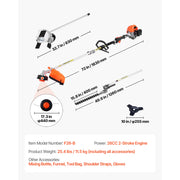 Load image into Gallery viewer, SucceBuy Gas Hedge Trimmer 2 Cycle Gas Power Handheld Hedge Trimmer Weed Eater with Protective Gear Set for Trimming Shrub Bush