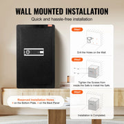 Load image into Gallery viewer, SucceBuy Single/Double Door Safe Box with Key Lock Password & Fingerprint Safe Lock Box with Fireproof Bag Key Rack & LED Light - AMOCART