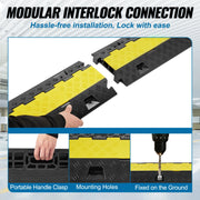 Load image into Gallery viewer, SucceBuy Cable Protector Ramp 1/3/5 PCS 2Channel Heavy Duty Wire Cord Cover Ramp with TPR Flip-Open Top Cover Traffic Speed Bump - AMOCART