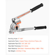 Load image into Gallery viewer, SucceBuy Pipe Tube Bender 1/4" 3/8" 1/2" OD 3 in 1 Manual Level Tube Bender 180° Copper Aluminum Pipes Bending Tool for Repair - AMOCART