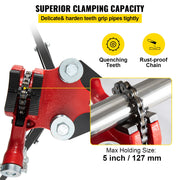 Load image into Gallery viewer, SucceBuy Steel Tripod Pipe Chain Vise 1/8-5in Capacity Foldable Legs Tri-Stand Bench Vice for Fixing Support Bending Metal Pipes - AMOCART