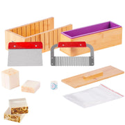 Charger l'image dans la visionneuse de galerie, Amocart Soap Making Kit Bamboo Cutting Box and Inner Box with Silicone Mold Stainless Steel Straight Cutter and Wavy Cutter