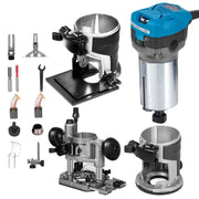 Load image into Gallery viewer, SucceBuy 800W Soft Start Compact Router Kit Variable Speed 10000-30000Rpm with Fixed Base, Plunge Base, Tilt Base and Offse Base