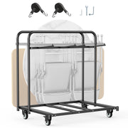 Bild in Galerie-Viewer laden, Amocart 400 LBS Folding Chair Rack Cart with Swivel Casters fit 5 Tables+14 Chairs Storage Dolly Chair Holder for Party Hotel