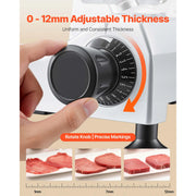 Load image into Gallery viewer, SucceBuy 10" 240W Commercial Meat Slicer w/ Carbon Steel Blade Built-In Sharpener & 0-0.47" Adjustable Thickness for Frozen Meat - AMOCART