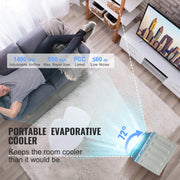 Load image into Gallery viewer, SucceBuy Evaporative Air Cooler Oscillating Swamp Cooler with Adjustable 3 Speeds and 12 H Timer Portable for Indoor Outdoor Use