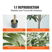 Load image into Gallery viewer, Amocart Artificial Olive Tree 4/5/6FT Tall Faux Plant Secure PE Material Anti-Tip Tilt Protection Low-Maintenance Tree for Home
