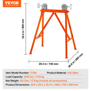 Load image into Gallery viewer, SucceBuy Pipe Stand with Roller Head Heavy Duty 2500LBS Load Capacity Suitable for 2-36 inches Pipe 45# Steel Roller for Welding - AMOCART