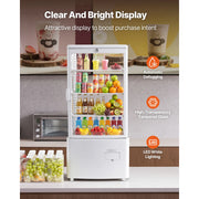 Load image into Gallery viewer, SucceBuy Refrigerated Display Case 3/7.1/9.8/17.6 Cu.Ft with LED Lighting TURBO Cooling Frost-Free Air-Cooling for Bakery Shop - AMOCART