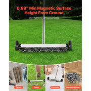 Load image into Gallery viewer, SucceBuy Magnetic Sweeper with Wheels 17 inch 10 lbs Load Capacity with Adjustable Handle, Pick Up Nails and Screws for Garages