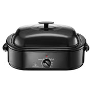 Charger l'image dans la visionneuse de galerie, Amocart Electric Roaster Oven 24 QT Turkey Roaster Oven with Self-Basting Lid 1450W Roaster Oven Defrost&Warm Function black