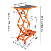 Load image into Gallery viewer, SucceBuy 330/770/1760Lbs Lifting Platform Hydraulic Car Lift Table Cart Heavy Duty Double Shear Wheelbarrow for Repair Motorcycl - AMOCART