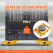 Load image into Gallery viewer, SucceBuy 6/8/12T Machinery Skate Dolly Industrial Mover with 4 PU Wheels & 360° Non-Slip Cap for Warehouse Workshop Factory - AMOCART