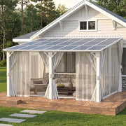 Load image into Gallery viewer, Hard Top Lean-to Gazebo Pergola Curtains & Netting Wall-Mounted Patio Deck Awning, Custom