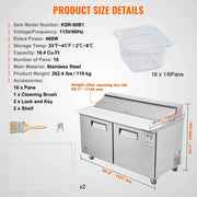 Load image into Gallery viewer, SucceBuy 28" Commercial Refrigerator Sandwich & Salad Prep Table 7.4 Cu. Ft Stainless Steel Refrigerated Food Prep Station