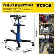 Load image into Gallery viewer, SucceBuy Car Lift Jack Hydraulic Telescopic Transmission Jack Floor Jack Stand with Foot Pedal Swivel Wheel Garage Lift Hoist - AMOCART