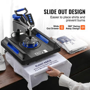 Charger l'image dans la visionneuse de galerie, Amocart Heat Press Machine Heat Transfer Machine with 30 oz Tumbler Press 360° Swing Away Digital T-Shirt Pressing Coating