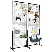 Load image into Gallery viewer, SucceBuy Grid Wall Panels Tower Wire Gridwall Display Racks Double Side Gridwall Panels for Art Craft Shows Retail Shop w/ Hooks