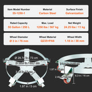 Load image into Gallery viewer, SucceBuy 1250lbs Drum Dolly Cart 55 Gallon Caddy Barrel Dolly Hand Truck with 5 Swivel Casters Wheel for Warehouse Drum Handling - AMOCART