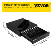 Load image into Gallery viewer, SucceBuy Cash Register Drawer 16" 12 V for POS System Tray Removable Coin Compartment & 2 Keys Included RJ11/RJ12 Cable Drawer