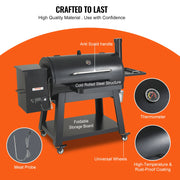 Bild in Galerie-Viewer laden, Amocart Portable Charcoal Grill Propane Gas Grills with Cover and Cart Heavy Duty Iron BBQ Grill for Outdoor Cooking Barbecue