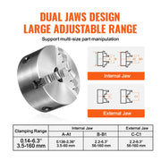 Load image into Gallery viewer, SucceBuy 3-Jaw Lathe Chuck 160mm / 200mm / 250mm Self-Centering Lathe Chuck Multiple Clamping Range for Lathe Printer Machining