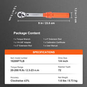 Load image into Gallery viewer, SucceBuy Torque Wrench Set Drive Click Torque Wrench Dual-Direction Adjustable Mechanical Dual Range Scales Torque Wrench Kit