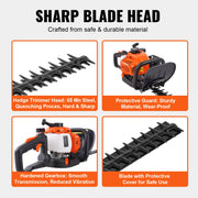 Charger l'image dans la visionneuse de galerie, Amocart 23.2-inch 26CC 2 Cycle Gas Hedge Trimmer Gas Powered Handheld Hedge Trimmer 180° Adjustable for Trimming Shrubs Bushes