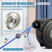 Load image into Gallery viewer, SucceBuy Retractable Extension Cord Reel 30FT Lighted Triple Tap Outlet 10 Amp Circuit Breaker 4.5FT Lead-in Cord Electrical Use - AMOCART
