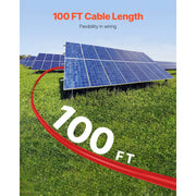 Load image into Gallery viewer, Amocart 100FT Solar Panel Extension Cable 10AWG 6mm² IP67 Waterproof Solar Extension Cable for Home Ship and RV Solar Panels