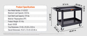 Bild in Galerie-Viewer laden, Amocart 2/3 Shelf Utility Service Cart Dolly with 360° Swivel Wheels Ergonomic Storage Handle for Warehouse/Garage/Cleaning