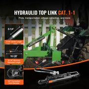 Load image into Gallery viewer, SucceBuy Hydraulic Top Link Cat.1-1 Hydraulic Cylinder with 2 Hoses&G3/8" Check Valve High-Sealing Check Valve Easy Installation