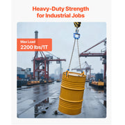 Load image into Gallery viewer, SucceBuy 2200LBS Drum Lifting Chain Sling G80 Chain Barrel Lifter with Security Hook Drums Handling Equipment for Crane Forklift - AMOCART