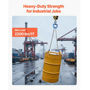 Load image into Gallery viewer, SucceBuy 2200LBS Drum Lifting Chain Sling G80 Chain Barrel Lifter with Security Hook Drums Handling Equipment for Crane Forklift