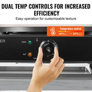 Load image into Gallery viewer, SucceBuy 16inch Electric Crepe Maker Double Head Commercial Crepe Machine 3400W Flat Plate Crepe Griddle Nonstick Pancake Stove - AMOCART