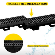 Bild in Galerie-Viewer laden, Amocart Drainage Trench Driveway Channel Drain With Plastic Grate 3-5 Pack HDPE Floor Drain Trench Drain Grate For Garden