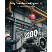 Load image into Gallery viewer, SucceBuy 1T/2T Hand Chain Hoist Manual Chain Block with 8/10/20ft Lifting Height Pulley Hoist for Garage Warehouse Machinery