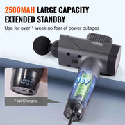 Bild in Galerie-Viewer laden, Amocart Massage Gun Deep Tissue Percussion Muscle Massager for Athletes w/ 8 Speed Levels 6 Massage Heads 16V 2500mAh Batteries
