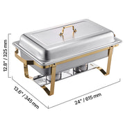 Bild in Galerie-Viewer laden, Amocart 8 Qt 4 Pack Chafing Dish Buffet Set Stainless Steel Chafer with 2 Full Size and 4 Half Size Pans Catering Warmer Server