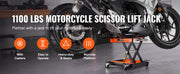 Bild in Galerie-Viewer laden, Amocart Motorcycle Lift 1100 LBS Motorcycle Lift Scissor Lift Jack with Dolly&Hand Crank Center Hoist Crank Stand for Motorbike