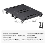 Load image into Gallery viewer, SucceBuy 2 Pack Furniture Mover Pallet Trolley 500 lbs Each Count with 4 Wheels Small Flat Dolly Cart for Industrial Machinery