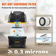 Load image into Gallery viewer, SucceBuy Portable Wet and Dry Vacuum Cleaner 15L For Car & Home Appliance 1200W Power Strong Suction Vacuum Cleaner & Air Blower