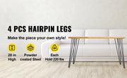 Charger l'image dans la visionneuse de galerie, SucceBuy 4Pcs Metal Table Legs 16-40 Inch 3-Rod Hairpin Furniture Legs DIY Home Bench Dining Desk End Coffee Table Feet