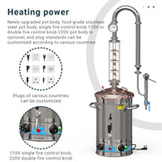 Load image into Gallery viewer, HOOLOO CT30Cu Distiller Small Home Brewing 220V/110V Moonshine Still Machine Rectification Brewing Equipment Whiskey Brandy Rum
