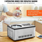 Load image into Gallery viewer, SucceBuy Automatic Ice Cream Maker with Built-in Compressor 2 Quart No Pre-freezing Fruit Yogurt Machine Electric Sorbet Maker