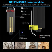 Bild in Galerie-Viewer laden, 20W 455nm Laser Engraving Module Adjustable Focus NEJE Silent Cooling Air Assist for Wood Glass Stone Plywood Cutting Engraving